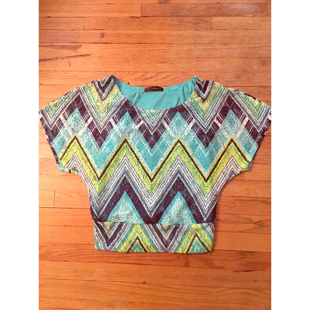 Blue and Green Aztec Girls Blouse